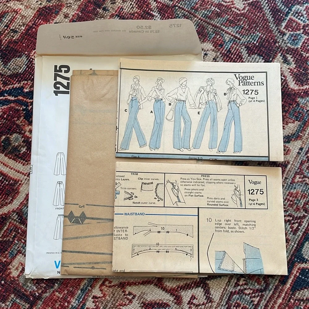 1970s Flare Pants Pattern by Vogue - Picture 3 of 4
